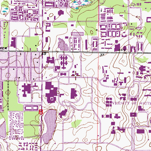 Topographic Map of Moffitt Tower, FL