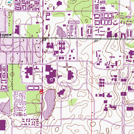 Topographic Map of Moffitt Tower, FL