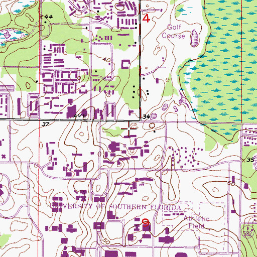 Topographic Map of Mu Hall, FL