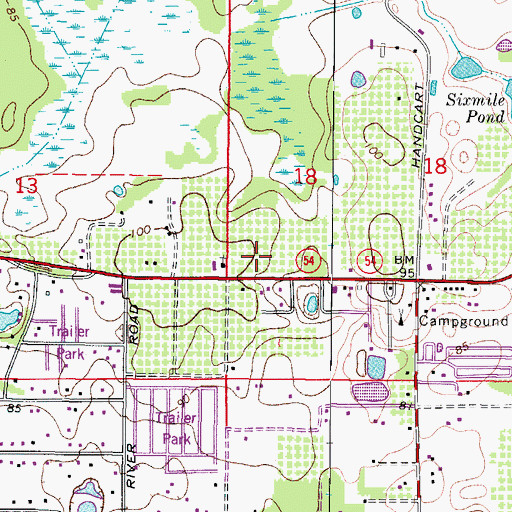 Topographic Map of New River Branch Library Pasco Public Library, FL