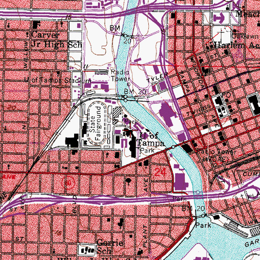 Topographic Map of Plant Hall, FL
