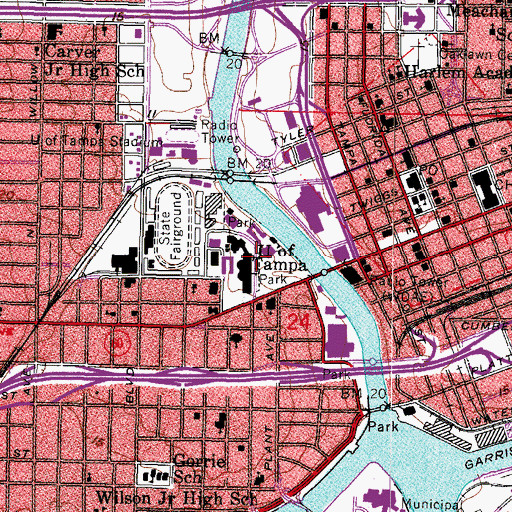 Topographic Map of Plant Hall Academic and Administrative Building, FL