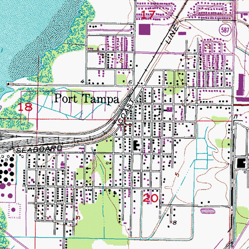 Topographic Map of Port Tampa City Library, FL