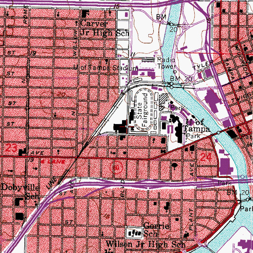 Topographic Map of R K Bailey Art Studios, FL