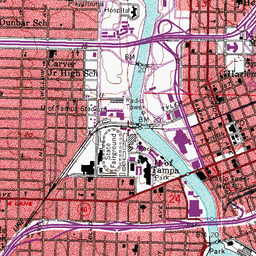 Topographic Map of Robert A Jaeb Computer Center, FL