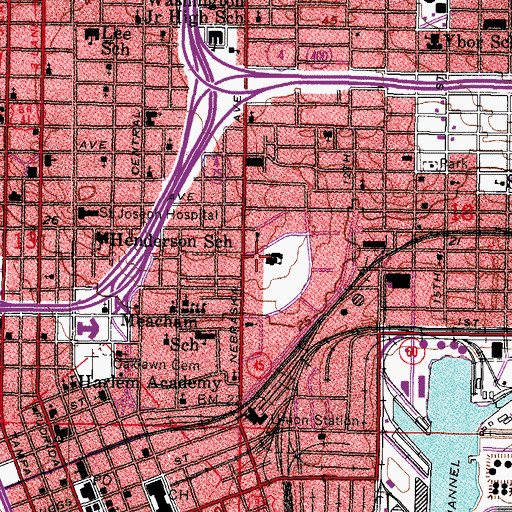 Topographic Map of Robert W Saunders Public Library, FL