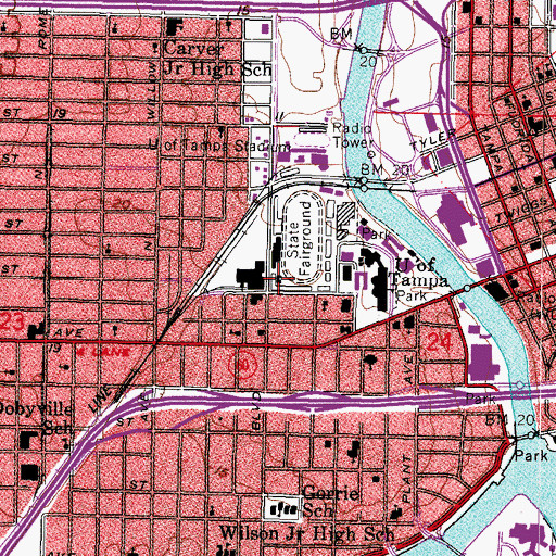 Topographic Map of Saunders Center For the Arts, FL