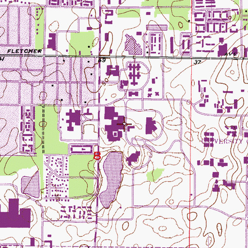 Topographic Map of Shimberg Health Sciences Library, FL