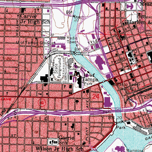 Topographic Map of Smiley Hall, FL