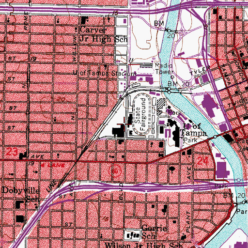 Topographic Map of Sword and Shield Building, FL