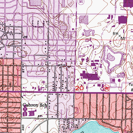Topographic Map of Tampa Fire and Rescue Station 13, FL