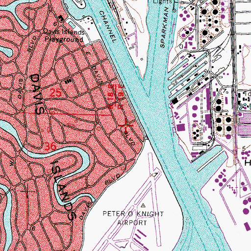 Topographic Map of Tampa Fire Rescue Station 17, FL