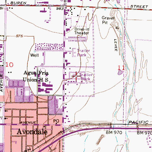 Topographic Map of Country Villa, AZ