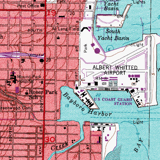 Topographic Map of Terrace East, FL