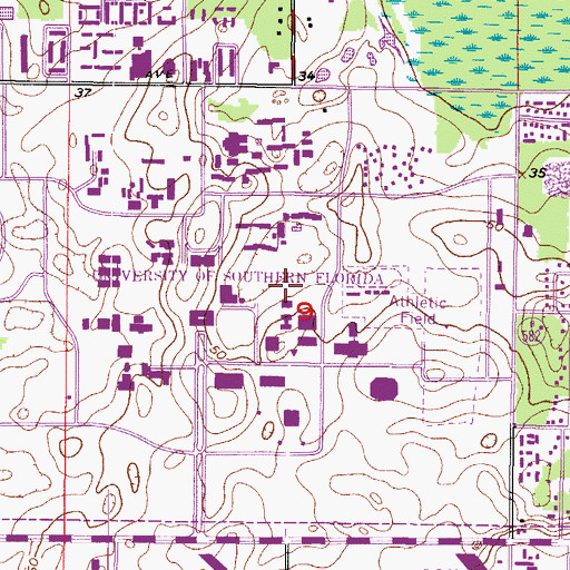 Topographic Map of University of South Florida Behavioral Sciences Building, FL