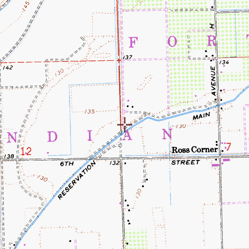 Topographic Map of Reservation Main Drain, CA