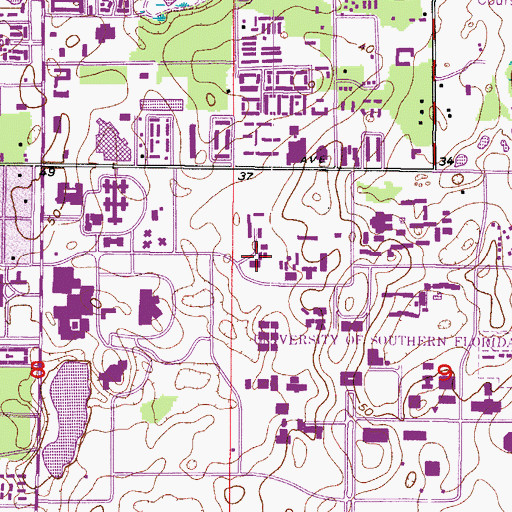 Topographic Map of University of South Florida Central Receiving and Storage, FL