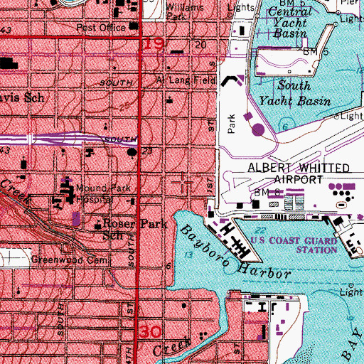 Topographic Map of University of South Florida Central Utility Facility, FL