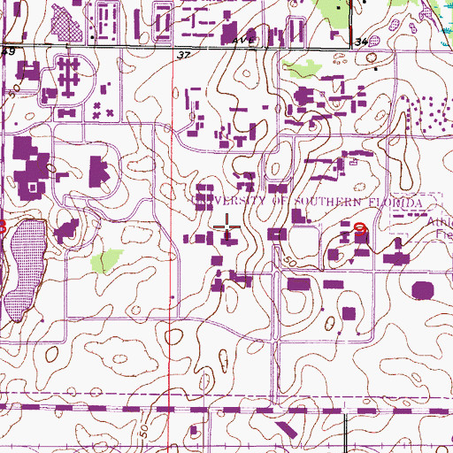 Topographic Map of University of South Florida Chemistry Building, FL