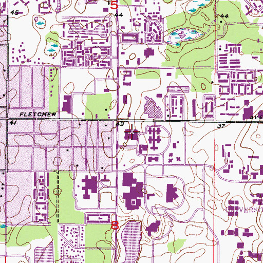 Topographic Map of University of South Florida Continuing Education and Education Outreach Building, FL