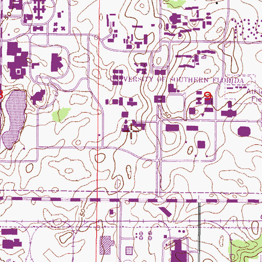 Topographic Map of University of South Florida Engineering Building II, FL