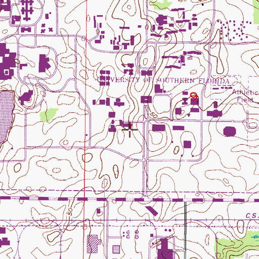 Topographic Map of University of South Florida Engineering Building III, FL