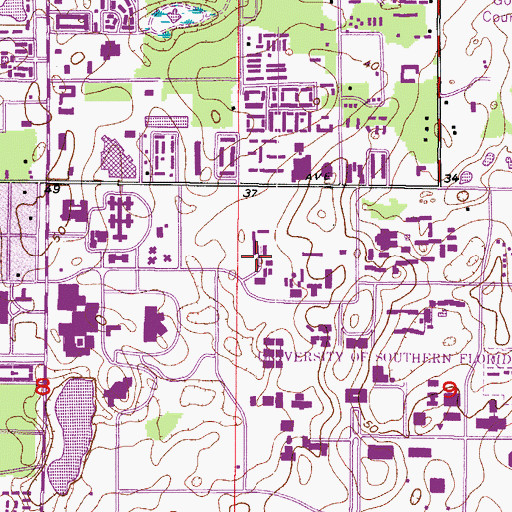 Topographic Map of University of South Florida Engineering Research Laboratory, FL