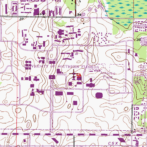 Topographic Map of University of South Florida Faculty Office Building, FL