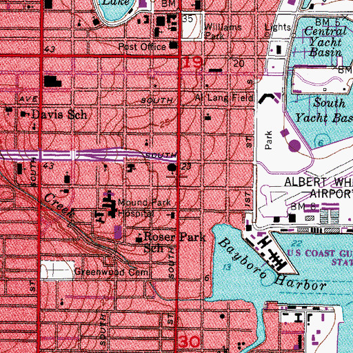 Topographic Map of University of South Florida Family Village, FL