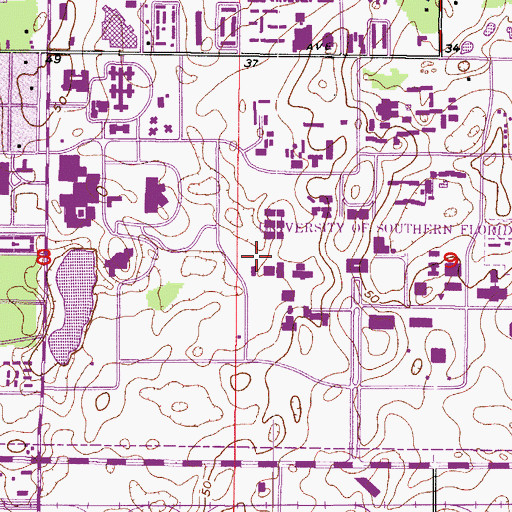 Topographic Map of University of South Florida Life Science Annex, FL