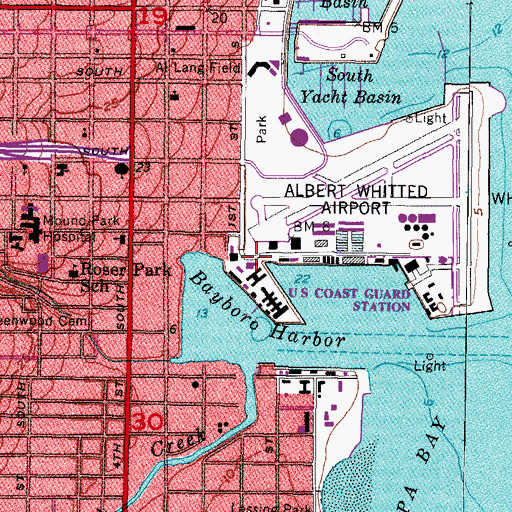 Topographic Map of University of South Florida Plant Operations and Receiving Building, FL