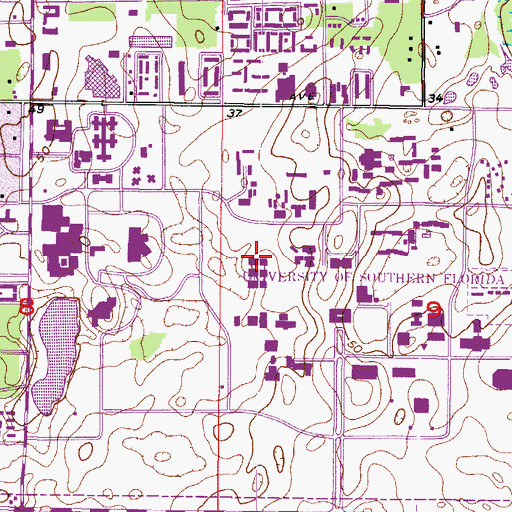 Topographic Map of University of South Florida Visual and Performing Arts Building, FL