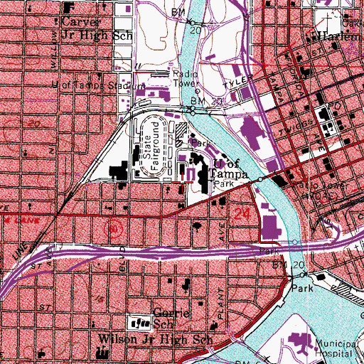 Topographic Map of Vaughn Center, FL