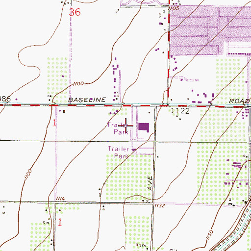 Topographic Map of Countryside Mobile Home Park, AZ