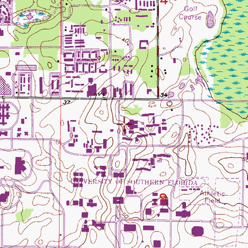 Topographic Map of Zeta Hall, FL