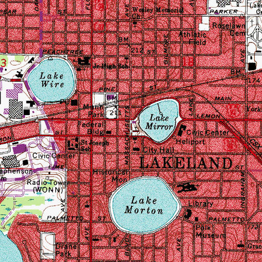 Topographic Map of All Saints Episcopal Church, FL