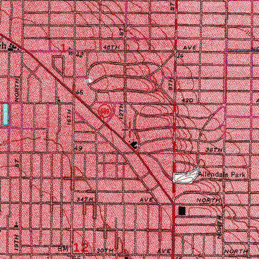 Topographic Map of Allendale United Methodist Church, FL