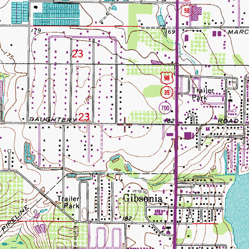 Topographic Map of American Baptist Church of Lakeland, FL