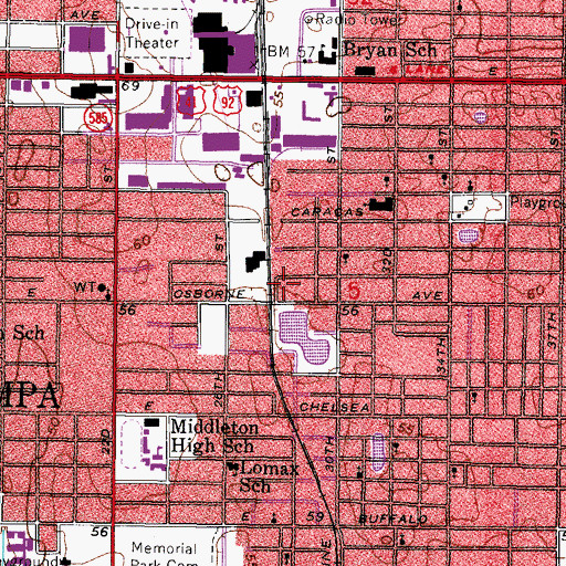 Topographic Map of Apostolic Church of Jesus, FL