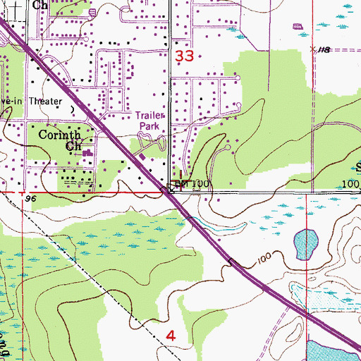 Topographic Map of Apostolic Church of Willowoak, FL