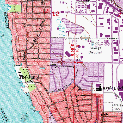 Topographic Map of Azalea Baptist Church, FL