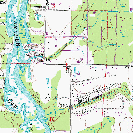 Topographic Map of Braden River United Church, FL