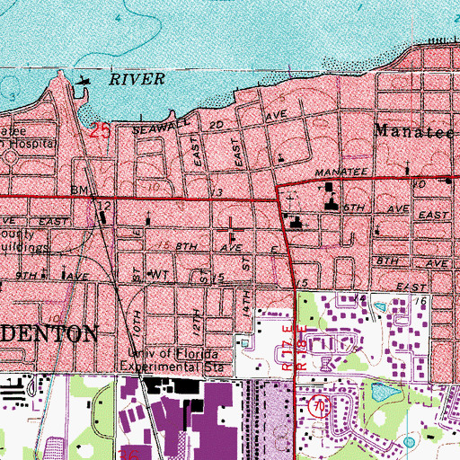 Topographic Map of Bradenton Gospel Tabernacle, FL