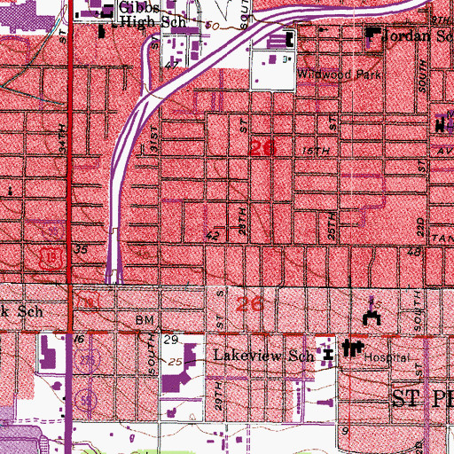 Topographic Map of Brister Temple Church of God, FL