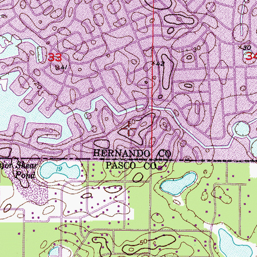 Topographic Map of Calvary Church of the Nazarene, FL