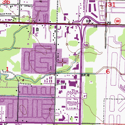 Topographic Map of Calvary Community Church, FL