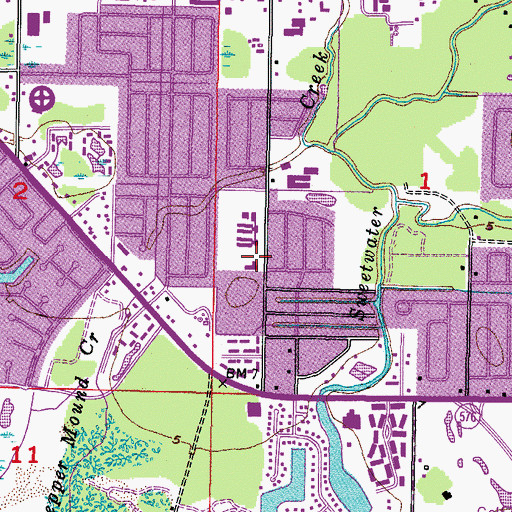 Topographic Map of Chapel in the Pine Presbyterian Church, FL