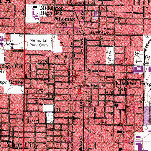 Topographic Map of Children of God Pentecostal Church, FL
