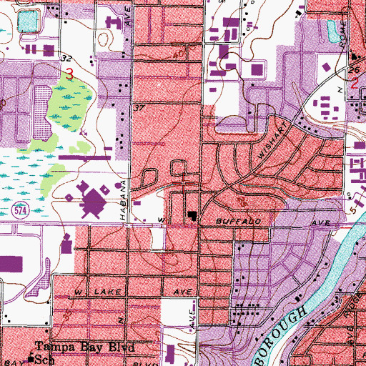 Topographic Map of Armenia Estates, FL