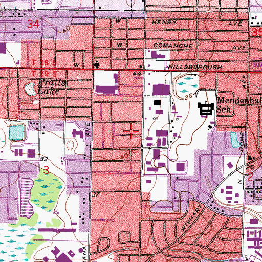 Topographic Map of Armenia Gardens, FL